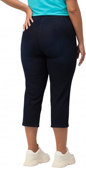 Ulla Popken Cropped Stretch Blend Mony Jeans Denim Blue - Jeansy & Spodnie w Dużych Rozmiarach – Plus Size - 