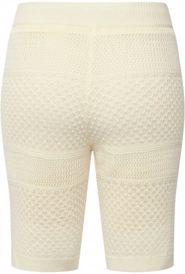 Ulla Popken Crochet Bermuda Layered Look Shorts White - Jeansy & Spodnie w Dużych Rozmiarach – Plus Size - 