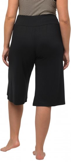 Ulla Popken Wide Leg Flared Bermuda Shorts Black - Jeansy & Spodnie w Dużych Rozmiarach – Plus Size - 