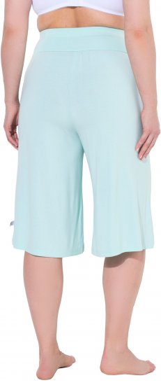 Ulla Popken Wide Leg Flared Bermuda Shorts Blue - Jeansy & Spodnie w Dużych Rozmiarach – Plus Size - 