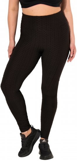 Ulla Popken Textured High Waisted Leggings Grey - Jeansy & Spodnie w Dużych Rozmiarach – Plus Size - 