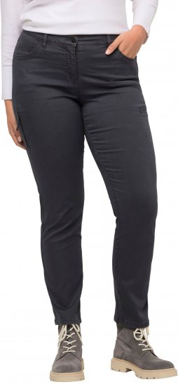 Ulla Popken Stretch Fit 6 Pocket Cargo Pants Black - Jeansy & Spodnie w Dużych Rozmiarach – Plus Size - 