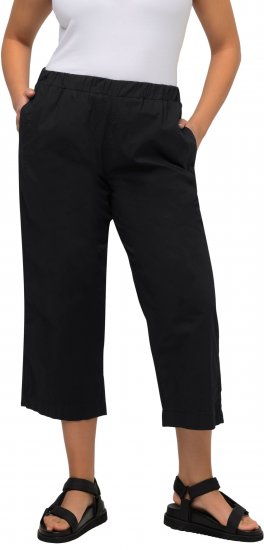 Ulla Popken Cropped Ruby Fit Pants Black - Jeansy & Spodnie w Dużych Rozmiarach – Plus Size - 