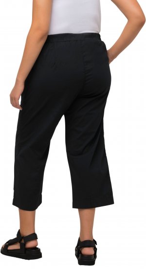 Ulla Popken Cropped Ruby Fit Pants Black - Jeansy & Spodnie w Dużych Rozmiarach – Plus Size - 