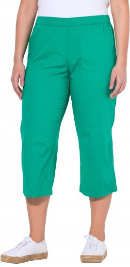Ulla Popken Cropped Ruby Fit Pants Emerald Green - Jeansy & Spodnie w Dużych Rozmiarach – Plus Size - 