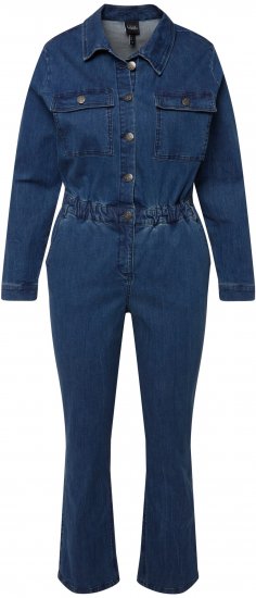 Ulla Popken Denim Boiler Suit Blue Denim - Jeansy & Spodnie w Dużych Rozmiarach – Plus Size - 