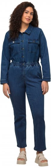 Ulla Popken Denim Boiler Suit Blue Denim - Jeansy & Spodnie w Dużych Rozmiarach – Plus Size - 