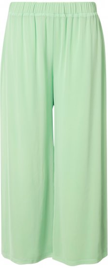 Ulla Popken Layered Chiffon Wide Leg Pants Green - Jeansy & Spodnie w Dużych Rozmiarach – Plus Size - 
