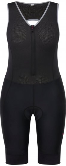 Ulla Popken Padded Cycling Zip Front Bodysuit Black - Jeansy & Spodnie w Dużych Rozmiarach – Plus Size - 