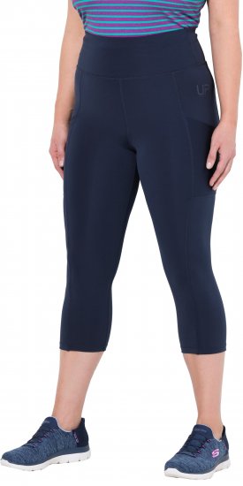 Ulla Popken Cropped High Waisted Leggings Navy - Jeansy & Spodnie w Dużych Rozmiarach – Plus Size - 