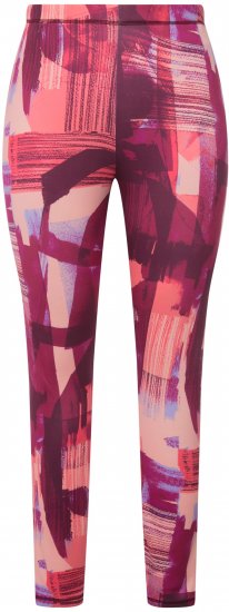 Ulla Popken Abstract Print Ski Leggings Red - Jeansy & Spodnie w Dużych Rozmiarach – Plus Size - 