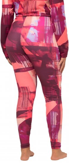 Ulla Popken Abstract Print Ski Leggings Red - Jeansy & Spodnie w Dużych Rozmiarach – Plus Size - 