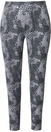 Ulla Popken Leopard Print Leggings Black - Jeansy & Spodnie w Dużych Rozmiarach – Plus Size - 