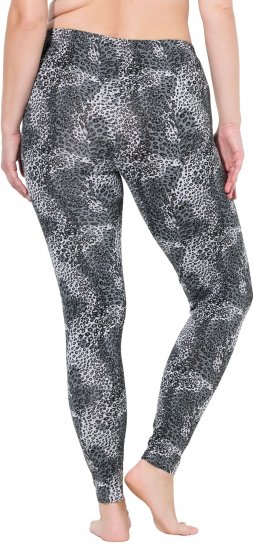 Ulla Popken Leopard Print Leggings Black - Jeansy & Spodnie w Dużych Rozmiarach – Plus Size - 