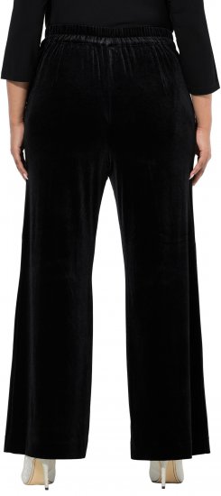 Ulla Popken Velvet Suit Pants Black - Jeansy & Spodnie w Dużych Rozmiarach – Plus Size - 