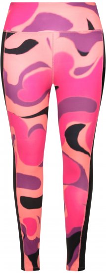 Ulla Popken Abstract Print Quick Dry Leggings Purple - Jeansy & Spodnie w Dużych Rozmiarach – Plus Size - 