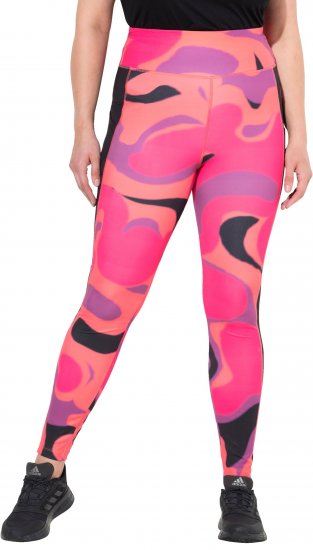 Ulla Popken Abstract Print Quick Dry Leggings Purple - Jeansy & Spodnie w Dużych Rozmiarach – Plus Size - 
