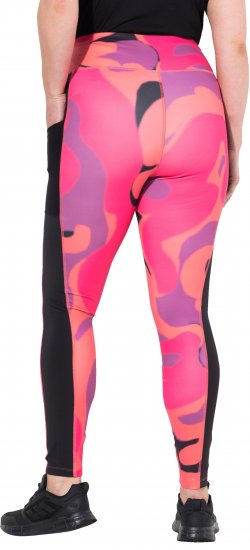 Ulla Popken Abstract Print Quick Dry Leggings Purple - Jeansy & Spodnie w Dużych Rozmiarach – Plus Size - 