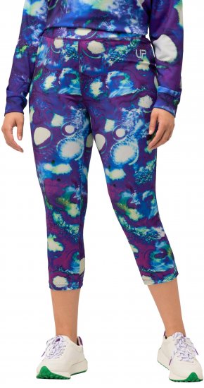 Ulla Popken Neon Bubble Quick Dry Leggings Blue - Jeansy & Spodnie w Dużych Rozmiarach – Plus Size - 