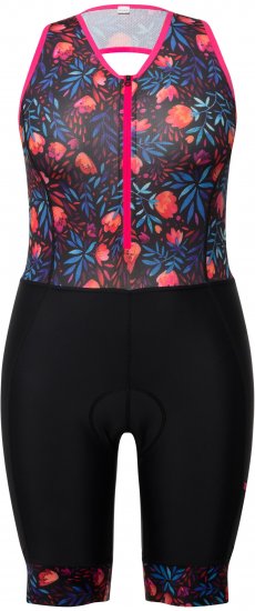 Ulla Popken Functional Padded Zip Front Cycling Leotard Black - Jeansy & Spodnie w Dużych Rozmiarach – Plus Size - 