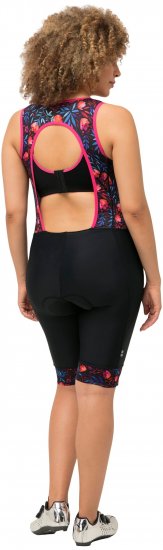 Ulla Popken Functional Padded Zip Front Cycling Leotard Black - Jeansy & Spodnie w Dużych Rozmiarach – Plus Size - 