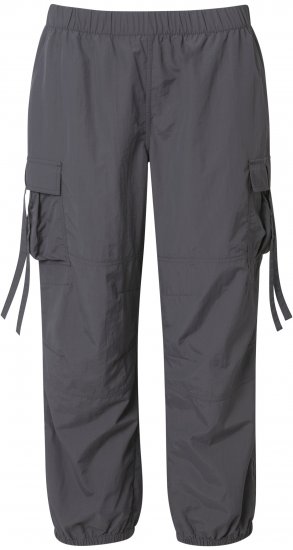 Ulla Popken Elastic Waist Cargo Pants Graphite Grey - Jeansy & Spodnie w Dużych Rozmiarach – Plus Size - 