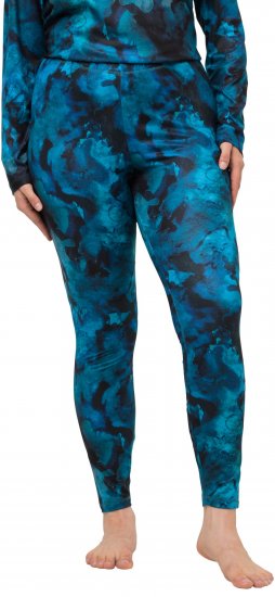 Ulla Popken Ink Print Functional Ski Leggings Blue - Jeansy & Spodnie w Dużych Rozmiarach – Plus Size - 