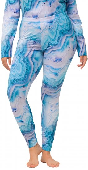 Ulla Popken Marble Ski Leggings Blue - Jeansy & Spodnie w Dużych Rozmiarach – Plus Size - 