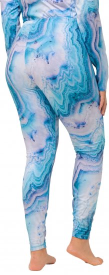 Ulla Popken Marble Ski Leggings Blue - Jeansy & Spodnie w Dużych Rozmiarach – Plus Size - 