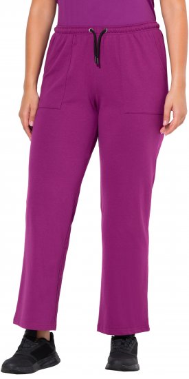 Ulla Popken Straight Leg Joggers Purple - Jeansy & Spodnie w Dużych Rozmiarach – Plus Size - 