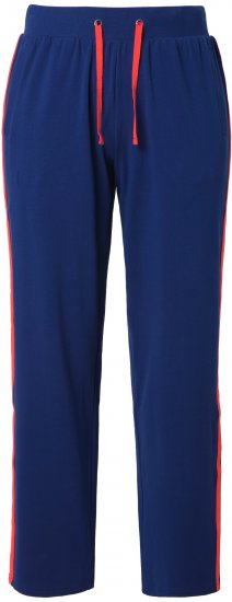Ulla Popken Side Stripe Joggers Blue - Jeansy & Spodnie w Dużych Rozmiarach – Plus Size - 