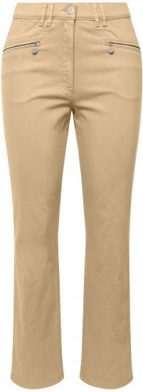 Ulla Popken Mony Tapered Leg Zip Pocket Pants Dark Putty - Jeansy & Spodnie w Dużych Rozmiarach – Plus Size - 