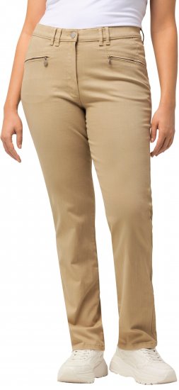 Ulla Popken Mony Tapered Leg Zip Pocket Pants Dark Putty - Jeansy & Spodnie w Dużych Rozmiarach – Plus Size - 