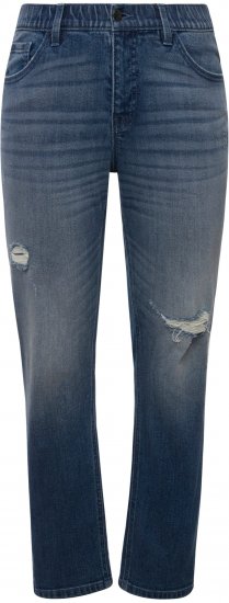 Ulla Popken Sammy Destroy 5 Pocket Jeans Blue Denim - Jeansy & Spodnie w Dużych Rozmiarach – Plus Size - 