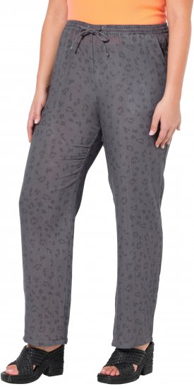 Ulla Popken Muslin Pull On Pants Black - Jeansy & Spodnie w Dużych Rozmiarach – Plus Size - 