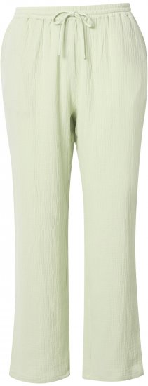 Ulla Popken Muslin Pull On Pants Green - Jeansy & Spodnie w Dużych Rozmiarach – Plus Size - 