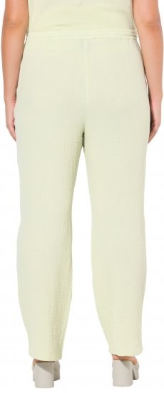Ulla Popken Muslin Pull On Pants Green - Jeansy & Spodnie w Dużych Rozmiarach – Plus Size - 