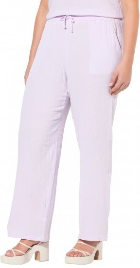Ulla Popken Muslin Pull On Pants Purple - Jeansy & Spodnie w Dużych Rozmiarach – Plus Size - 