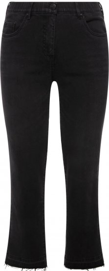 Ulla Popken Sarah Fringe Hem Jeans Black - Jeansy & Spodnie w Dużych Rozmiarach – Plus Size - 