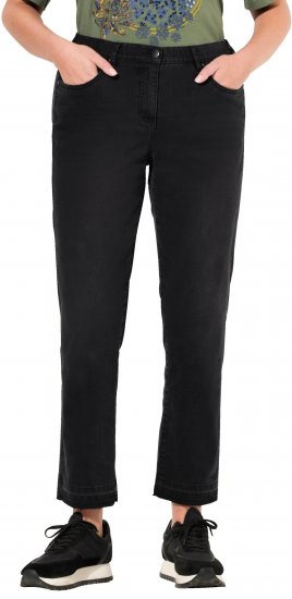 Ulla Popken Sarah Fringe Hem Jeans Black - Jeansy & Spodnie w Dużych Rozmiarach – Plus Size - 