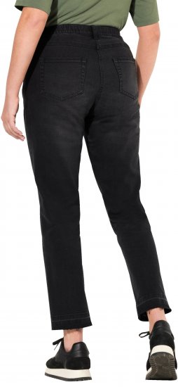 Ulla Popken Sarah Fringe Hem Jeans Black - Jeansy & Spodnie w Dużych Rozmiarach – Plus Size - 