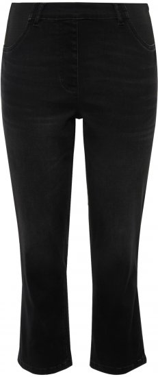 Ulla Popken Sienna Crop Stretch Jeans Black - Jeansy & Spodnie w Dużych Rozmiarach – Plus Size - 