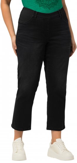 Ulla Popken Sienna Crop Stretch Jeans Black - Jeansy & Spodnie w Dużych Rozmiarach – Plus Size - 