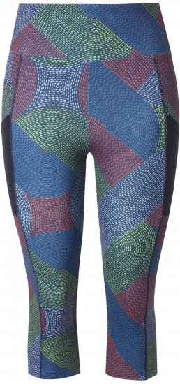 Ulla Popken Quick Dry Cropped Geometric Print Leggings Grey - Jeansy & Spodnie w Dużych Rozmiarach – Plus Size - 