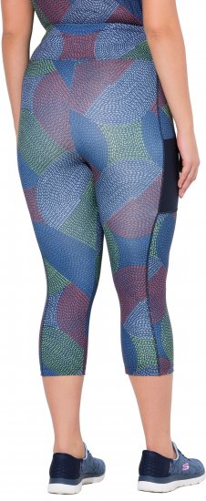 Ulla Popken Quick Dry Cropped Geometric Print Leggings Grey - Jeansy & Spodnie w Dużych Rozmiarach – Plus Size - 
