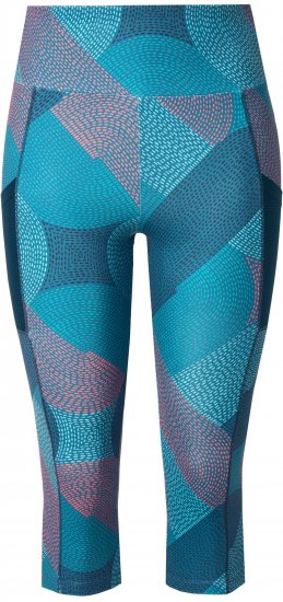 Ulla Popken Quick Dry Cropped Geometric Print Leggings Blue - Kurtki - 