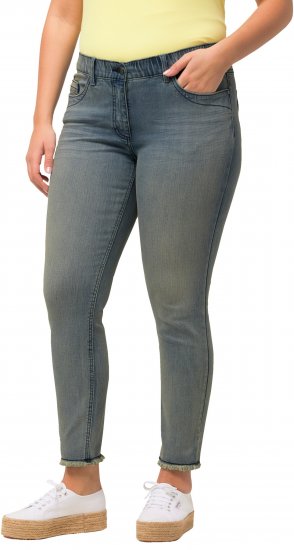 Ulla Popken Fringed Hem Sarah Jeans Blue - Jeansy & Spodnie w Dużych Rozmiarach – Plus Size - 