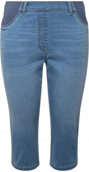 Ulla Popken Sienna Stretch Denim Capris Blue - Jeansy & Spodnie w Dużych Rozmiarach – Plus Size - 