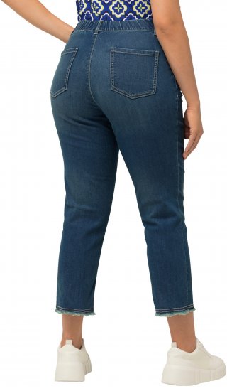 Ulla Popken Cropped Narrow Leg Jeans Blue Denim - Jeansy & Spodnie w Dużych Rozmiarach – Plus Size - 