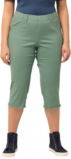 Ulla Popken Stretch Fit Raw Hem Moss Green - Jeansy & Spodnie w Dużych Rozmiarach – Plus Size - 